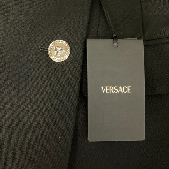 Versace Black Wool Double Breasted Blazer with Silver Buttons - Picture 6 of 6